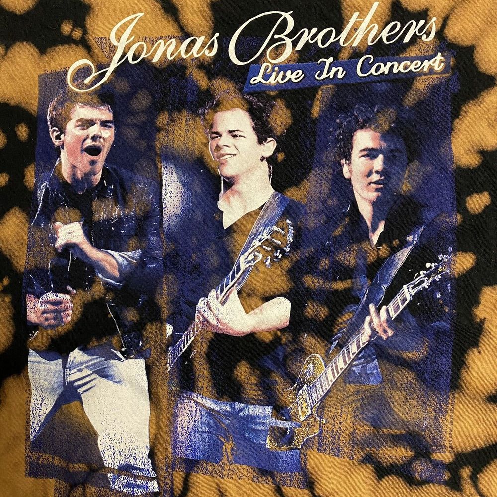 Nick Jonas Brothers Shirt Womens Small Brown Tie Dye Pop Rock Live In Concert